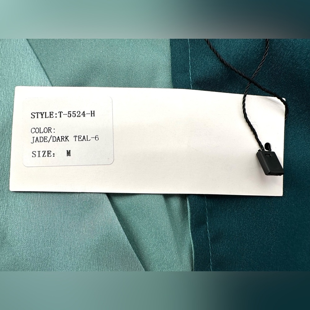 Strut & Bolt Women’s M Jade and Dark Teal Faux Wrap BodySuit Blouse NWT Long Slv - Picture 8 of 14
